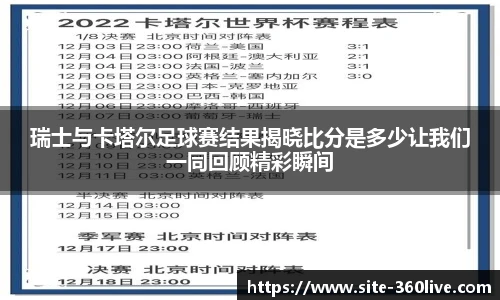 瑞士与卡塔尔足球赛结果揭晓比分是多少让我们一同回顾精彩瞬间